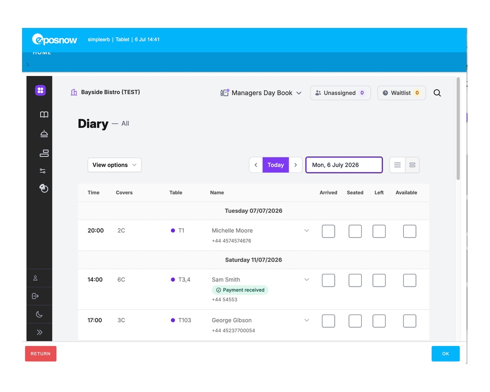 Booking Control